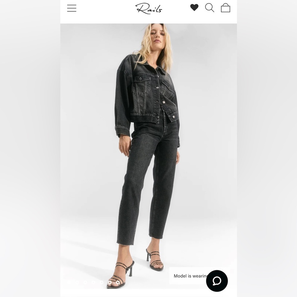 Rails Melrose Slim jeans in ash black, size 27